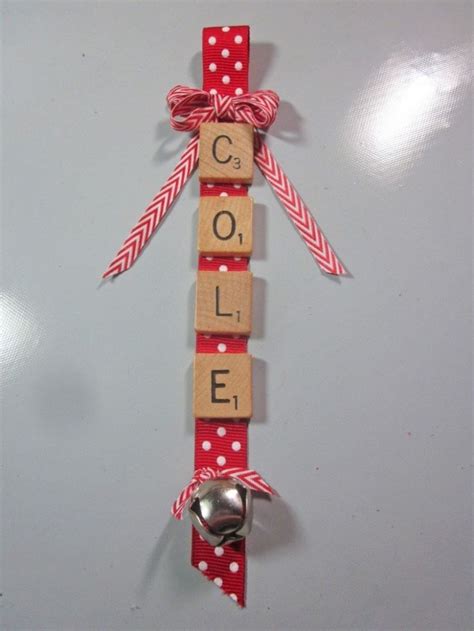 Holiday Diy Name Ornament Using Scrabble Pieces Online Ribbon In