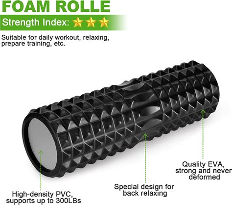 Odoland 5 In 1 18 Large Size Foam Roller Kit With Muscle Roller Stick And Massage Balls High