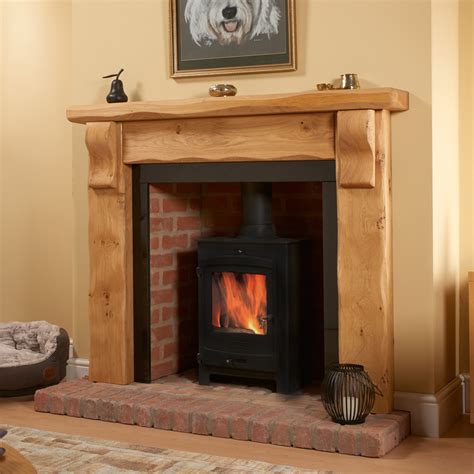 Waney Edge Kendal Rustic Solid Oak Beam Fireplace Oak Fire Surrounds