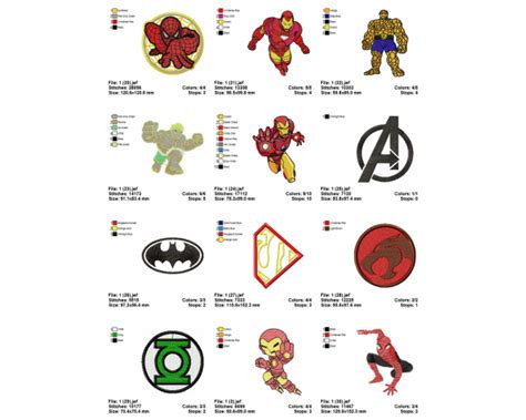 Marvel Super Hero Machine Embroidery Design