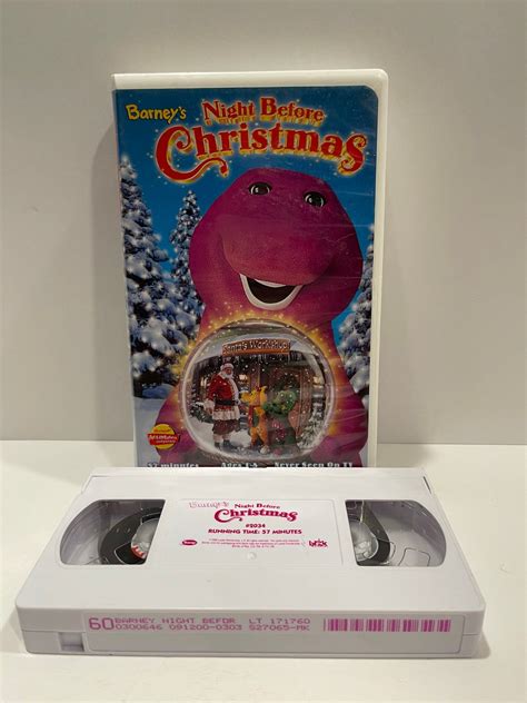Barney S Night Before Christmas Rare Screener Vhs White Tape Sexiz Pix