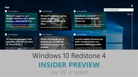 Download E Novità Di Windows 10 Redstone 4 Insider Preview Build 17115