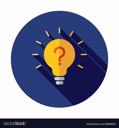 light bulb lamp icon with question mark inside vector image