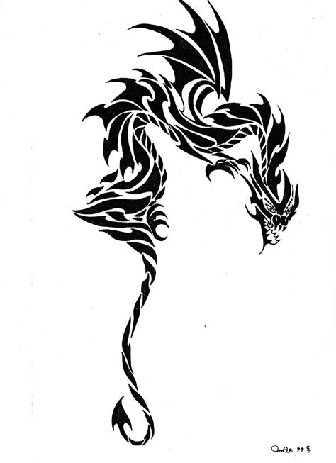 Flame Tribal Dragon Flash Tattoo By Ghstkatt On Deviantart