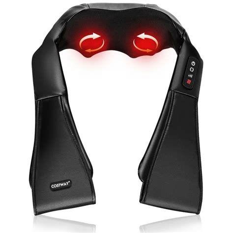 Shiatsu Neck Massager With Heat And Deep Tissue 3d Kneading Costway