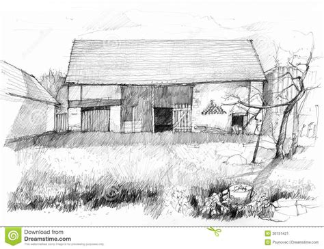 Barn Sketches Sketch Of An Old Barn Scan Of Pencil Drawing Ink