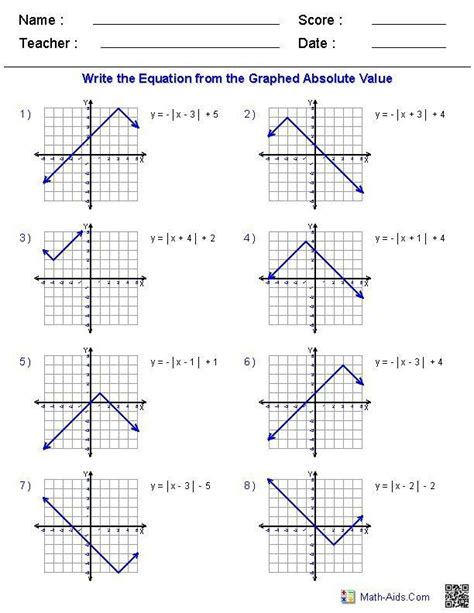 Piecewise Functions Word Problems Worksheet Absolute Value Functions And Graphs Answers In