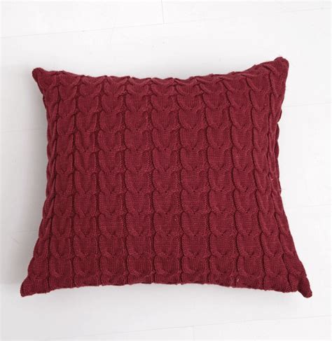 Red Pillow Cover Soft Knitted Pillow Cover Minimalist Solid Etsy
