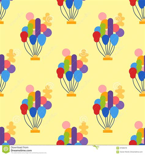 Color Glossy Balloons Seamless Pattern Entertainment Holiday Festival