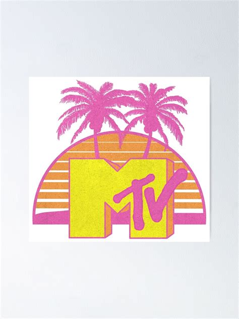 Colorful Mtv Music Television Classic 80s Logo 80s Era Beach Theme