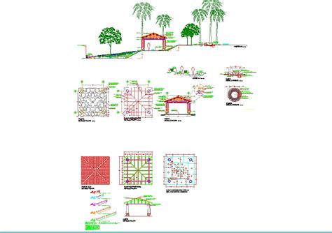 Detalle Palapa En Area Verde En Autocad Cad 233 Mb Bibliocad