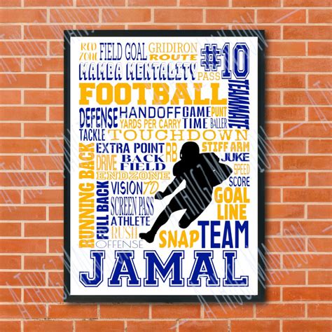 Personalized Football Poster Typography Football Team T Football
