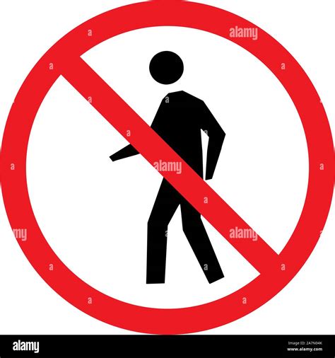 No Pedestrian Crossing Sign Stock Vector Images Alamy