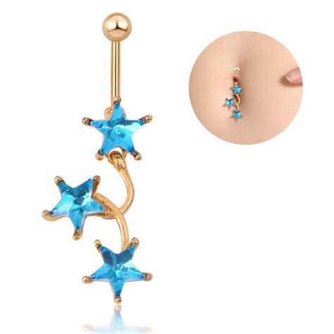 Sexy Dangle Belly Bars Belly Button Rings Belly Piercing Cz Crystal