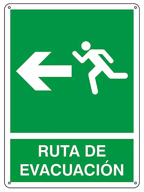 Ruta De Evacuación Sign Plastic S 21169p Uline