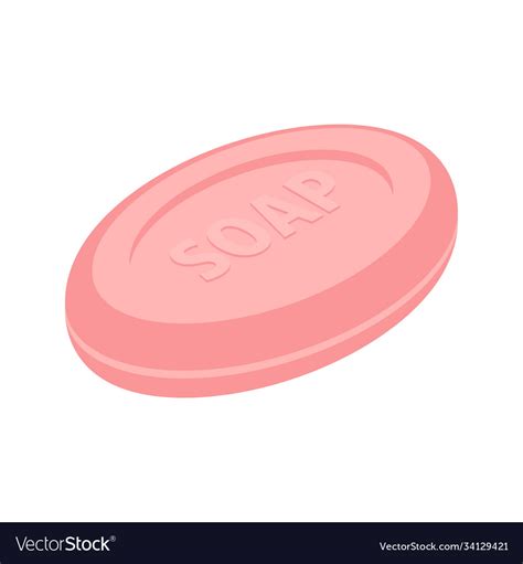 Pink Soap Bar Isolated On White Background Vector Image