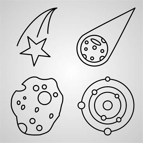 Simple Set Of Space Vector Line Icons 2505673 Vector Art At Vecteezy