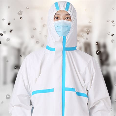 Unisex Disposable Non Woven Zip Isolation Gown Overall Coverall