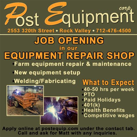 shop help wanted ad 002 post equipment