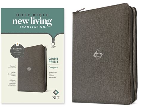 Nlt Compact Giant Print Zipper Bible Filament Enabled Edition Zipper