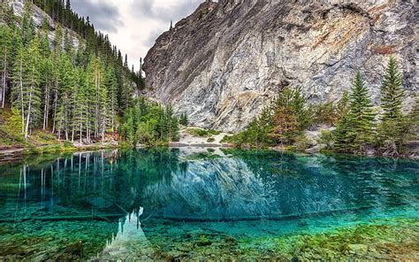 Grassi Lakes Canadian Rockies Mountain Lake Glacial Lake Emerald
