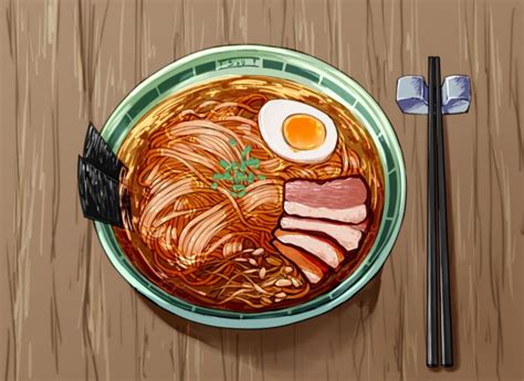 Wallpaper Anime Ramen Delicious Chopsticks Egg Meat