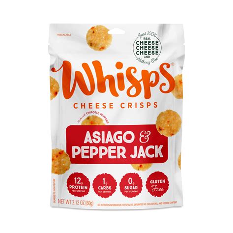 Asiago And Pepper Jack Cheese Crisps By Cello Whisps Thrive Market