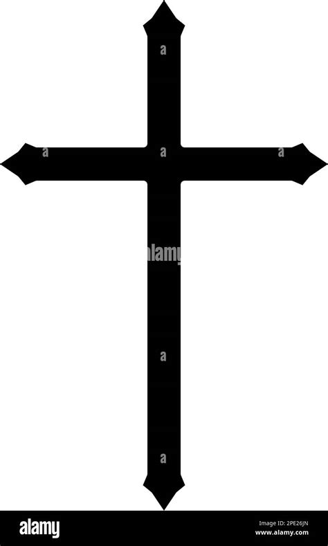 Christian Crucifix Icon Symbol Flat Vector Illustration Stock Vector
