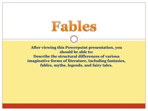 Ppt Fables Powerpoint Presentation Free Download Id2185172