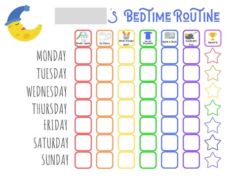 Bedtime Routine Checklist For Toddlers Digital Download Etsy