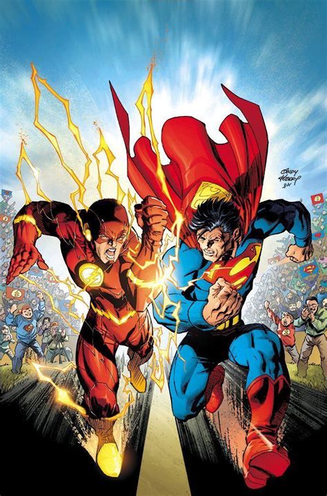 Running Race Between The Flash And Superman Flash Comics Dc Comics