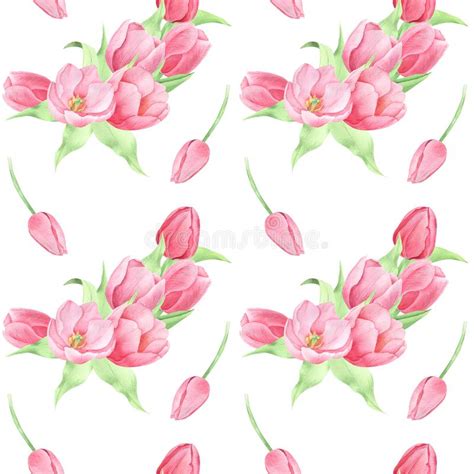 Seamless Patten Of Spring Flowers Stock Illustration Illustration Of
