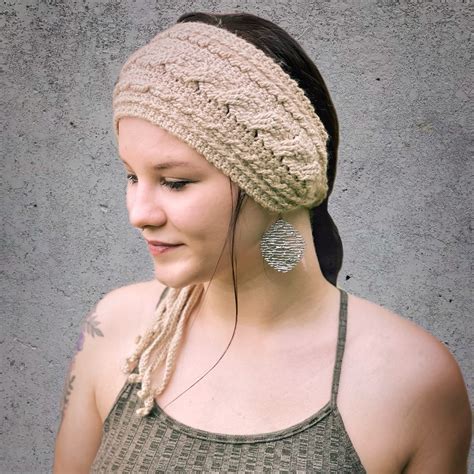 Estrella Crochet Cable Stitch Headband Beautiful Celtic Crochet Headband Stardust Gold Crochet