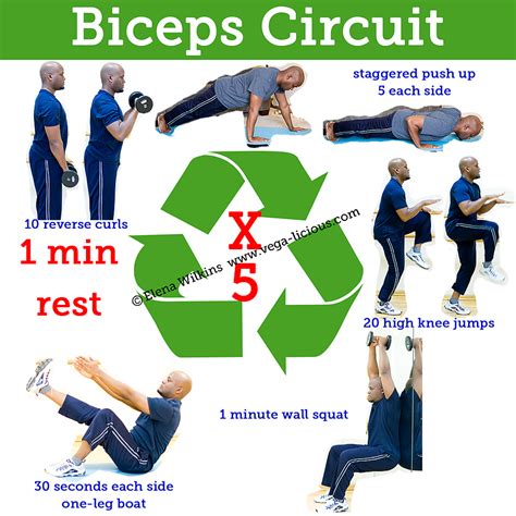 20 Minute Biceps Circuit Training Routine Vegalicious