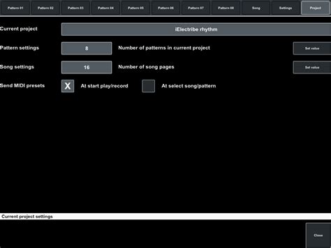 Midi Pattern Sequencer Midi Pattern Sequencer Manual Project Settings