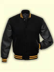 Jet Black Wool Varsity Jacket Men Jacket