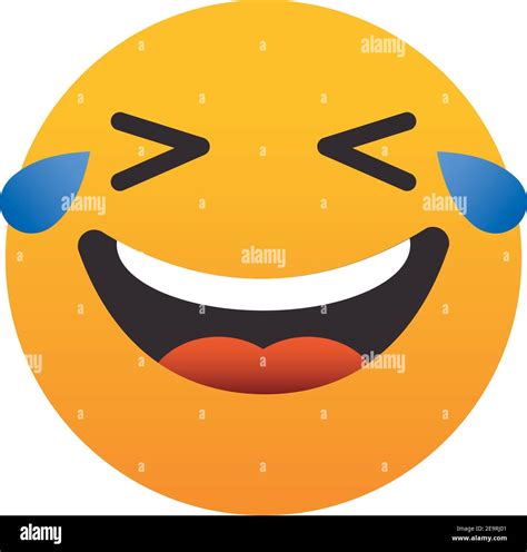 Emoji Face With Tears Of Joy Over White Background Colorful Design