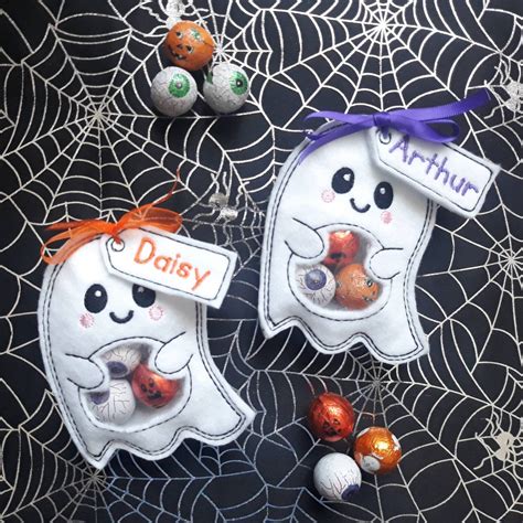 Personalised Halloween treat bags. Halloween candy holder. | Etsy | Halloween treat bags ...