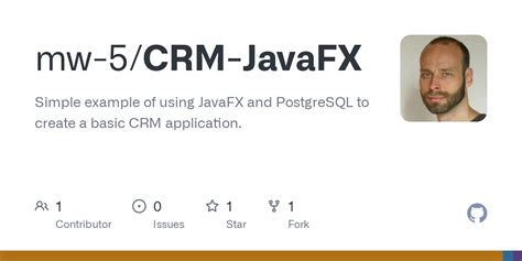 Github Mw Crm Javafx Simple Example Of Using Javafx And Postgresql