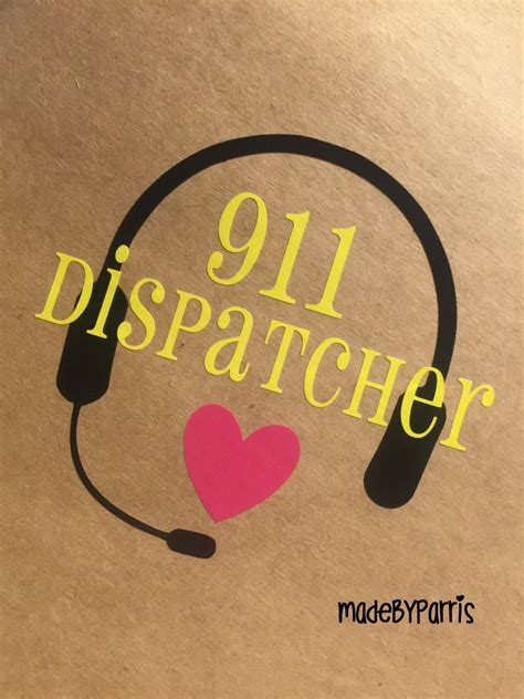 911 Dispatcher Vinyl Decal With Heart 911 Operator Emergency 911