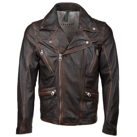 Vintage Leather Biker Jacket Antique Rudi