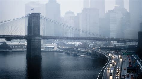 Free Download Download Wallpaper 3840x2160 New York Bridge Fog Rain