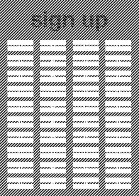 sign  sheet template  time slots