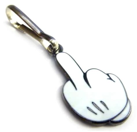 Mickey Mouse Middle Finger Disney Fantasy Jacket Purse Bag Zipper Pull
