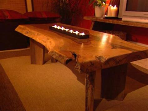 The first step is to arrange your slabs face up on a workbench or sawhorses to create the appearance that you want. Build a Walnut-Slab Coffee Table | HGTV