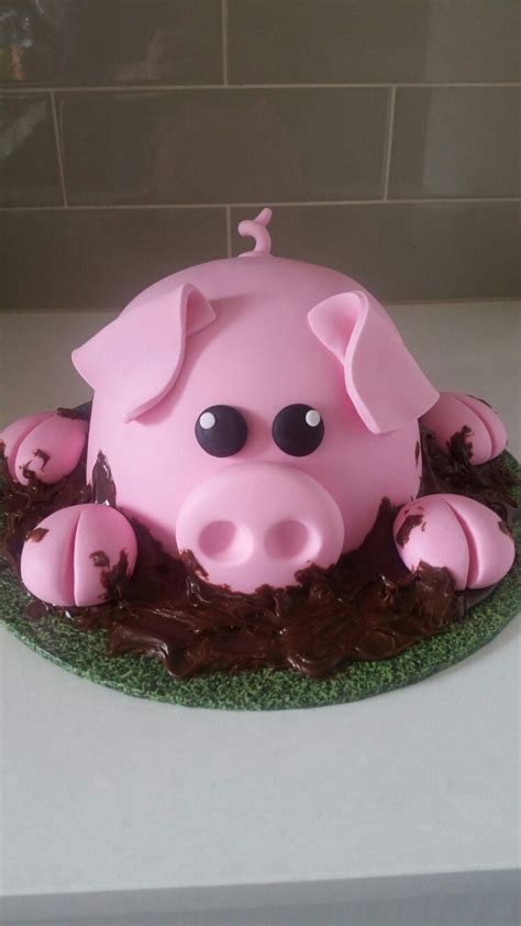 Pig In Mud Cake Pig Cake Animal Cakes Piggy Cake