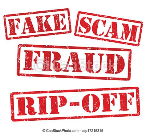 Vector Clip Art Of Fake Scam Fraud Rip Off Stamps Fake Scam
