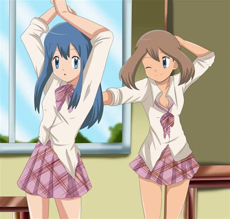 hikari pokemon bikini zelsama💢 commissions closed on twitter dawn and may del anime en
