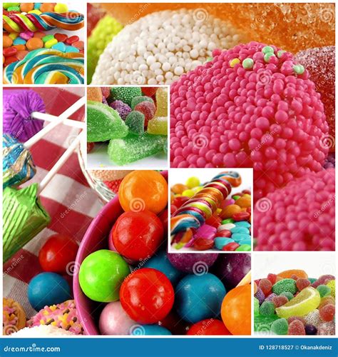 Candy Sweet Lolly Sugary Collage Stock Image Image Of Orange Round