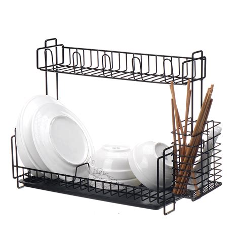 You need a good dish drying rack to store all of your kitchenware. Dish Drying Rack, 2 Tier Dish Rack Dish Drainer with ...